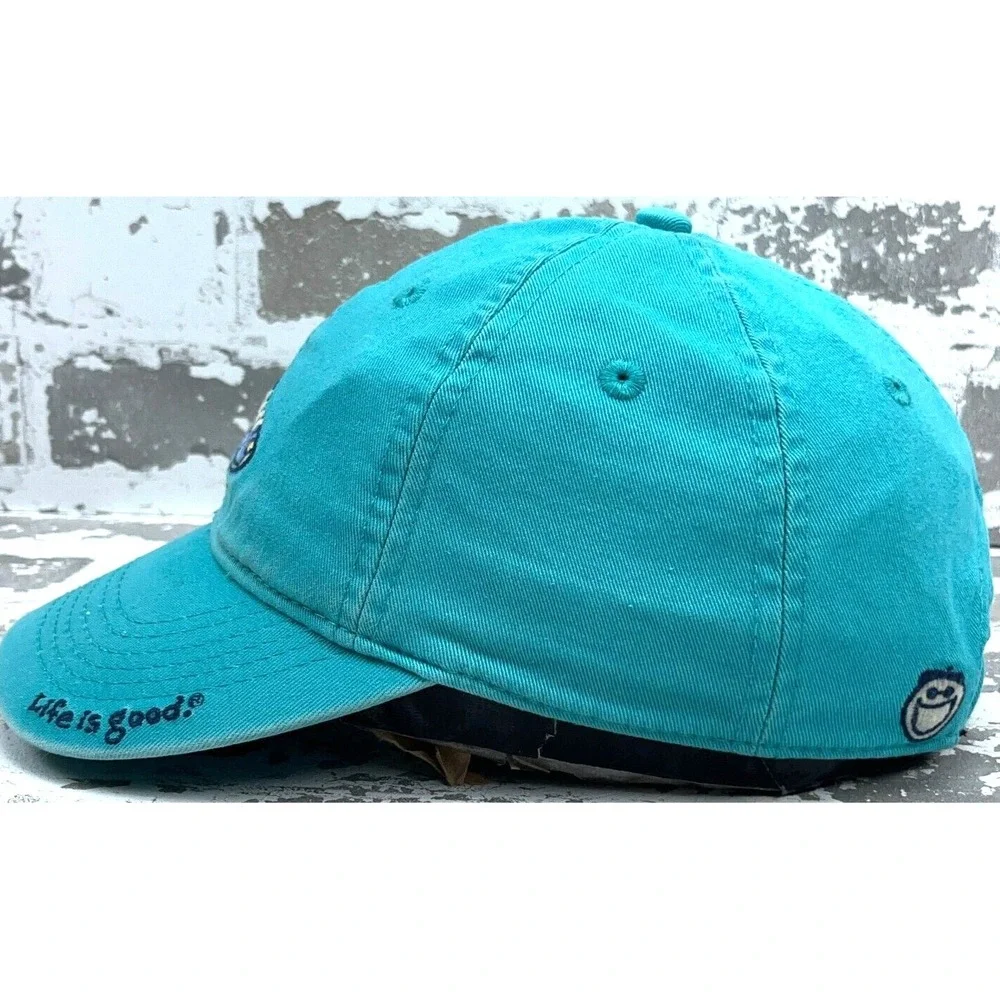 Life Is Good Hat Cap Strap Back Blue Base Ball Dad Sneakers Logo Running Walking